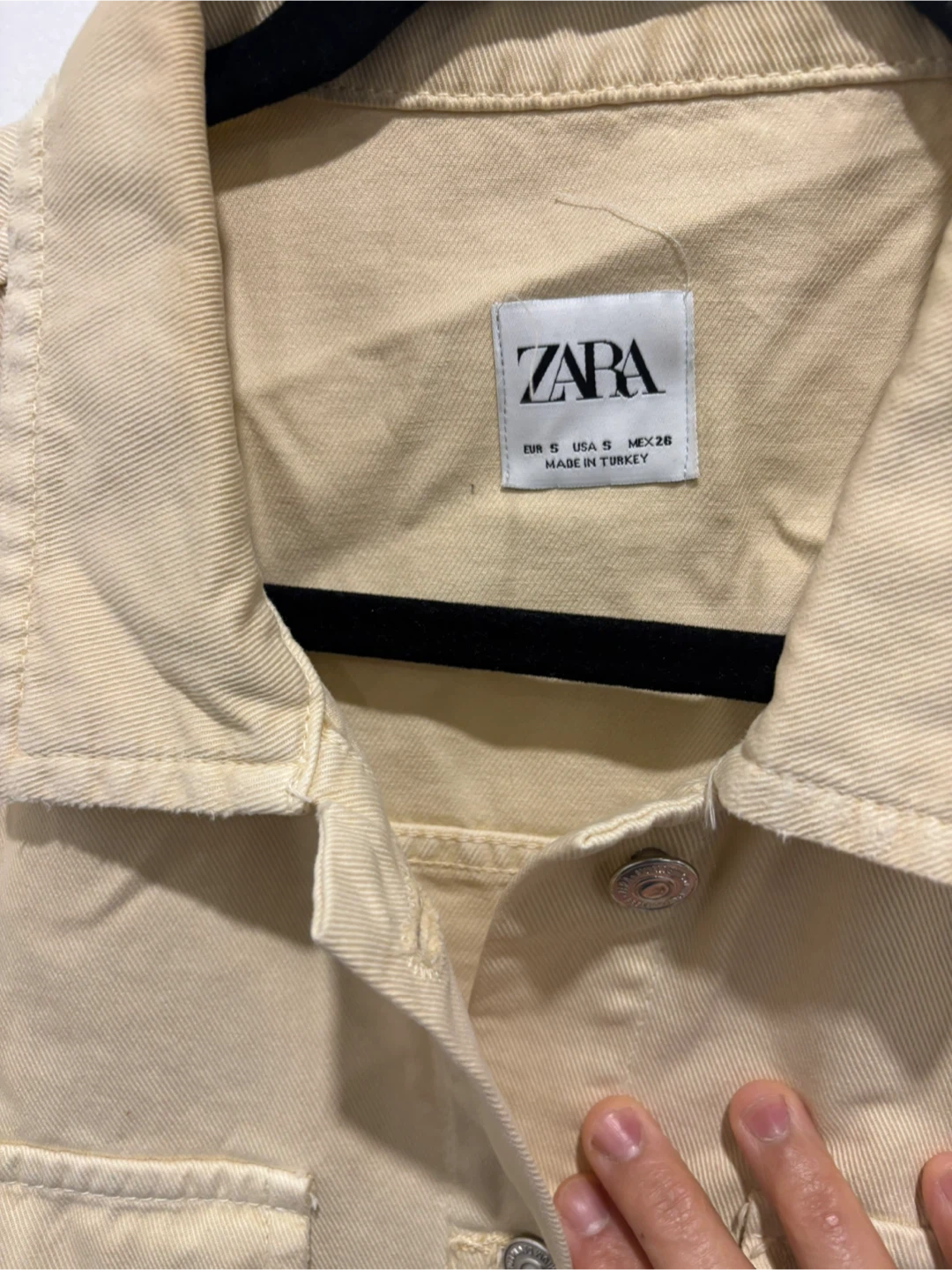 Zara Beige Denim Jacket - Size S - photo 3