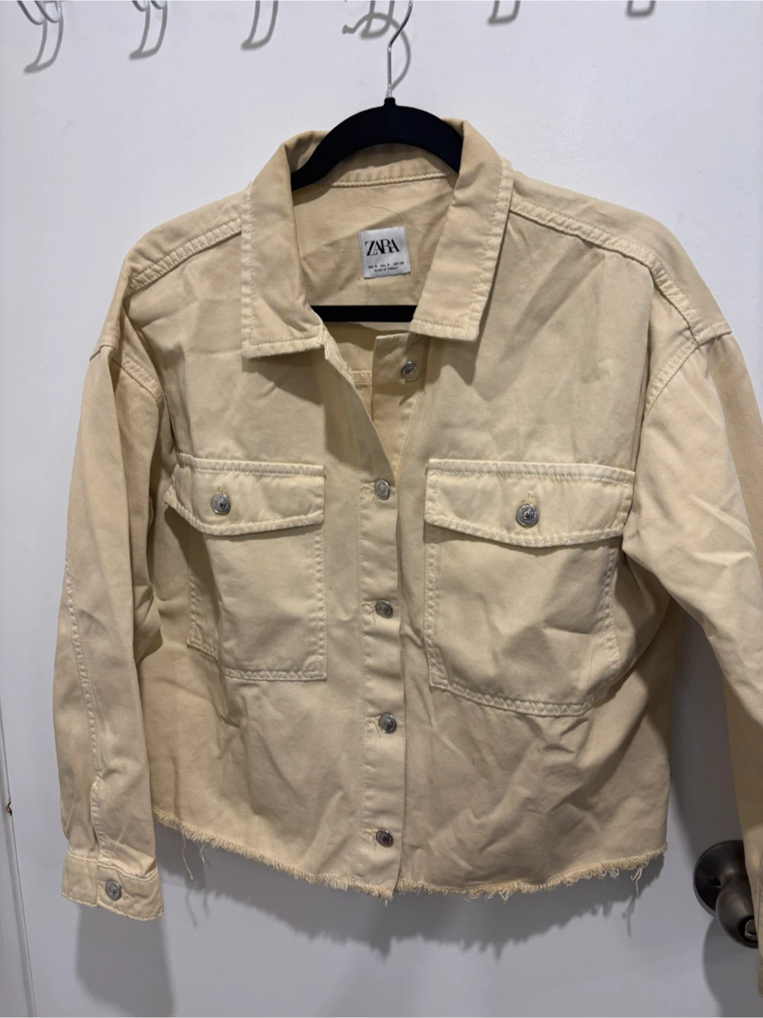 Zara Beige Denim Jacket - Size S - photo 2
