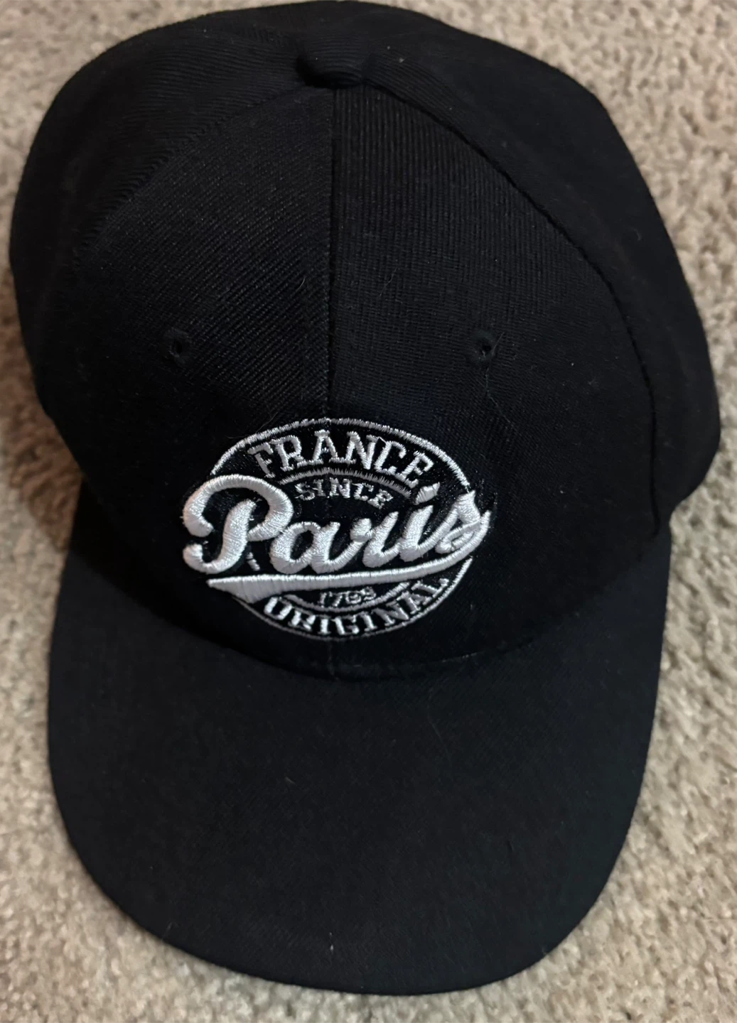 Paris France Black Baseball Cap