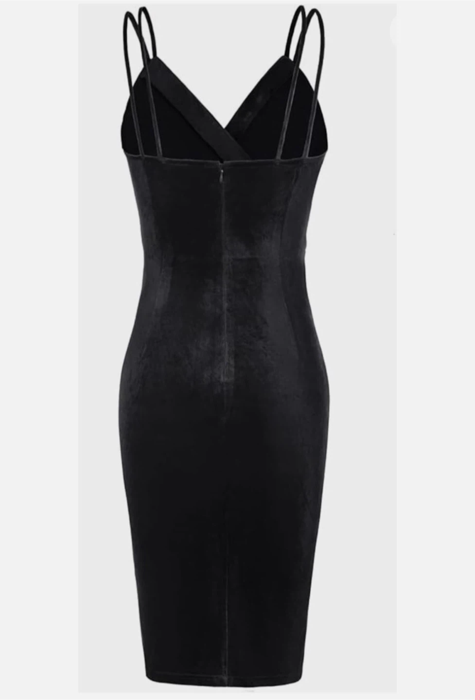 NEW! Grace Karin Black Velvet Wrap Mini Dress - photo 2