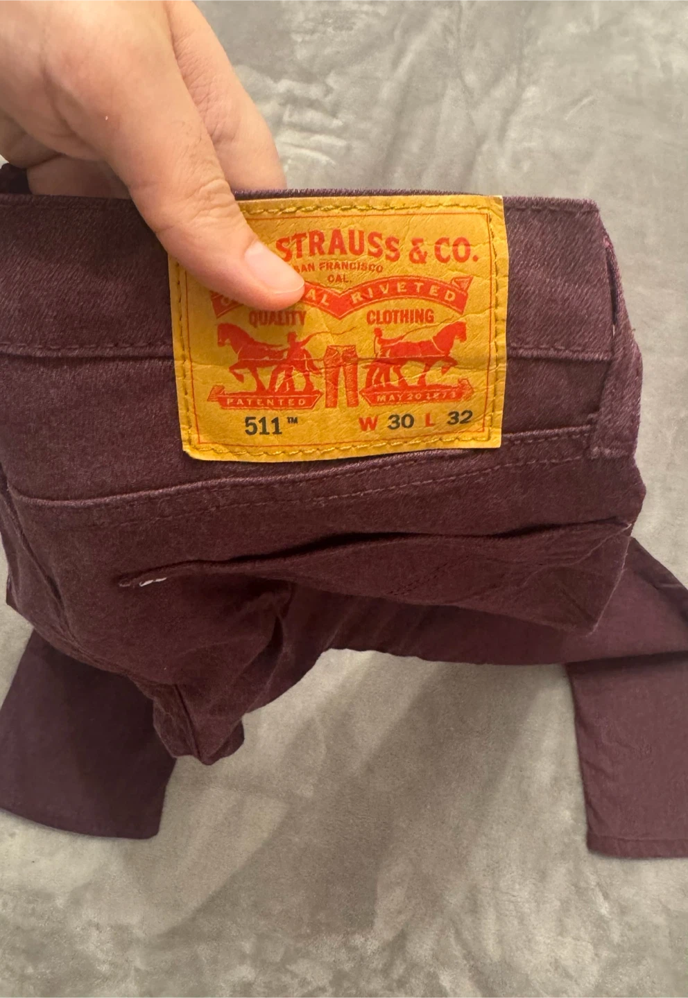 Levi's 511 Jeans, W30 L32, Burgundy - photo 2