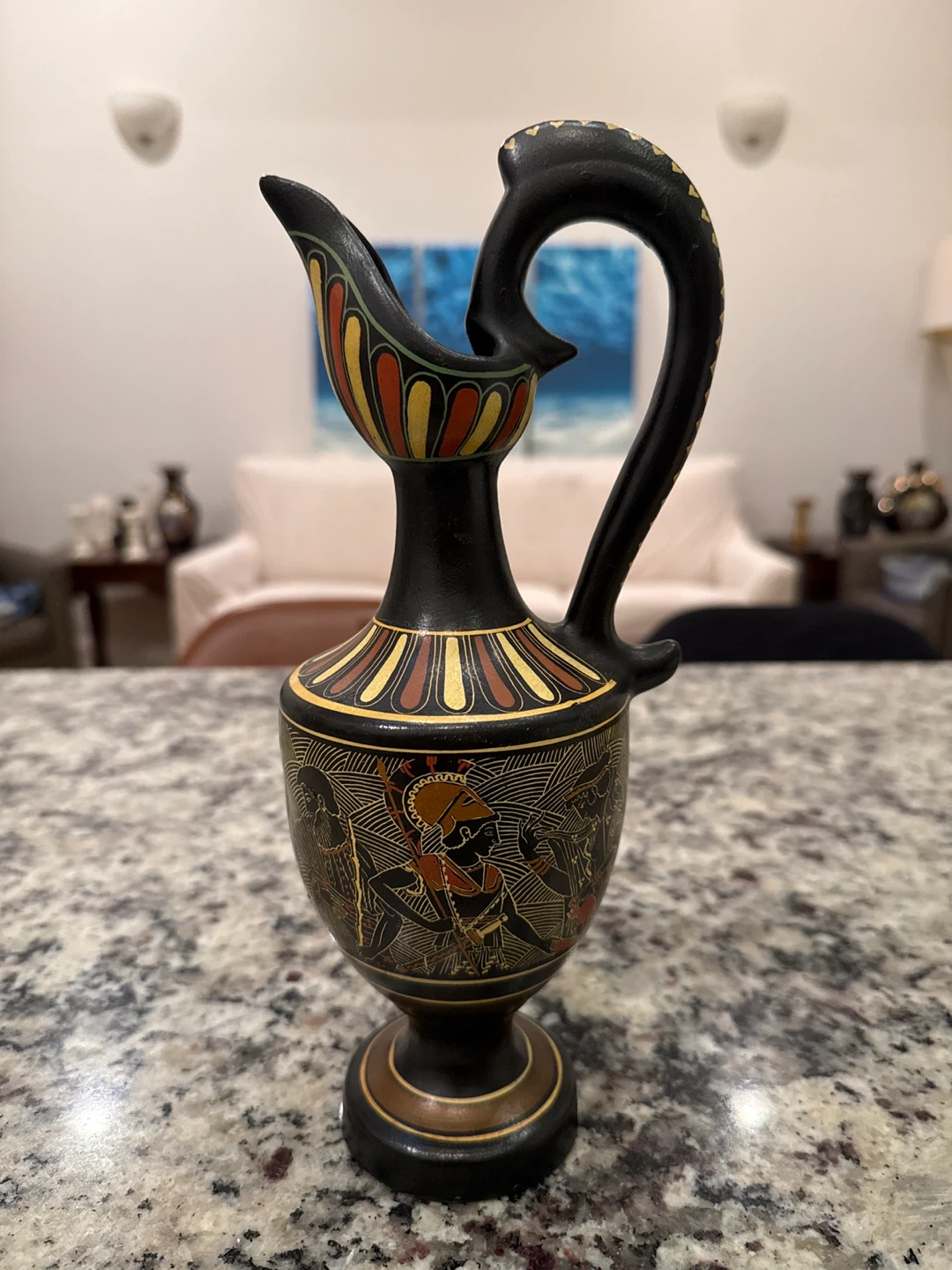 Vintage handmade Greek Style Pottery Vase