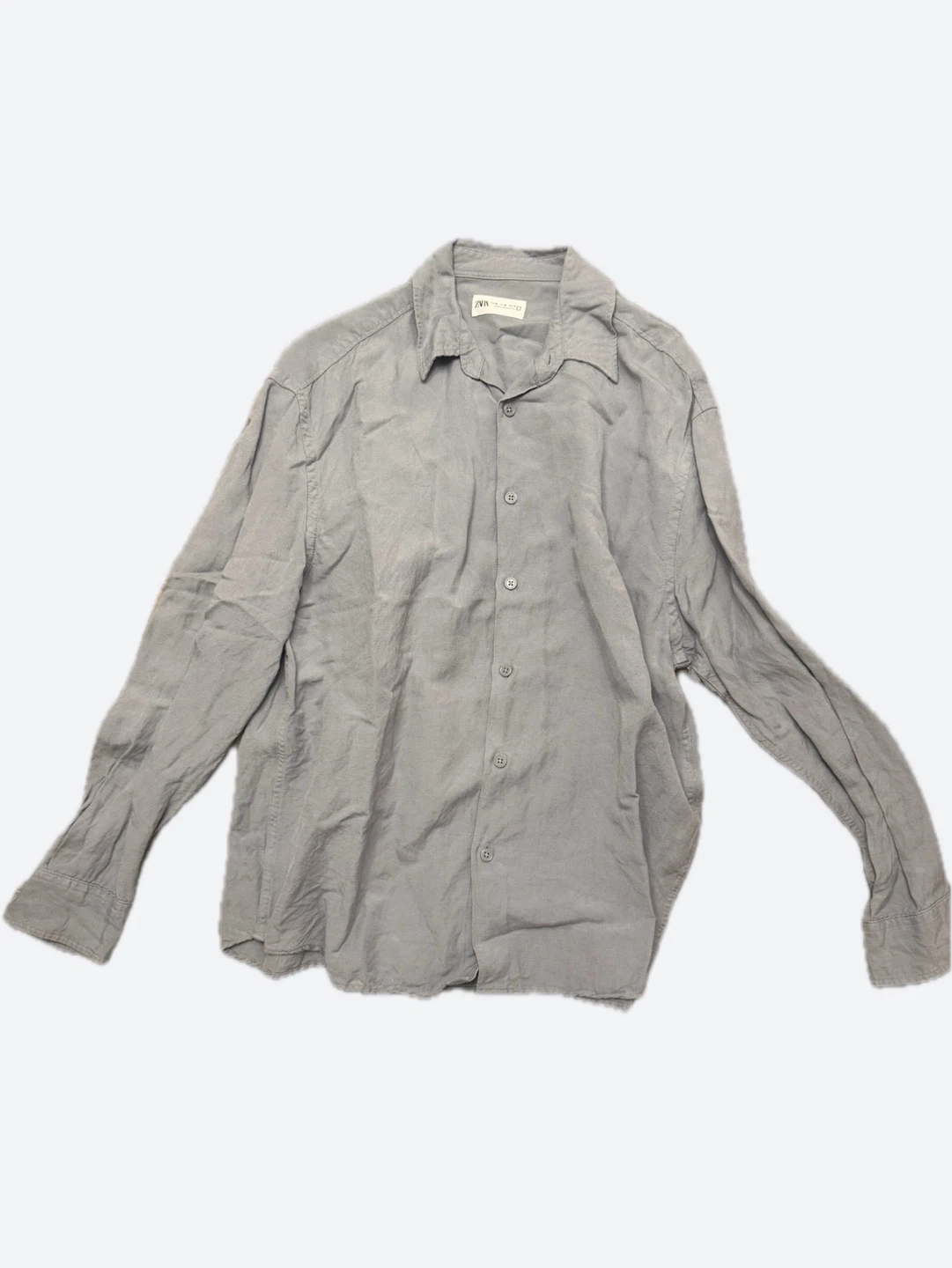 Zara Linen Blend Button-Up Shirt - Size M