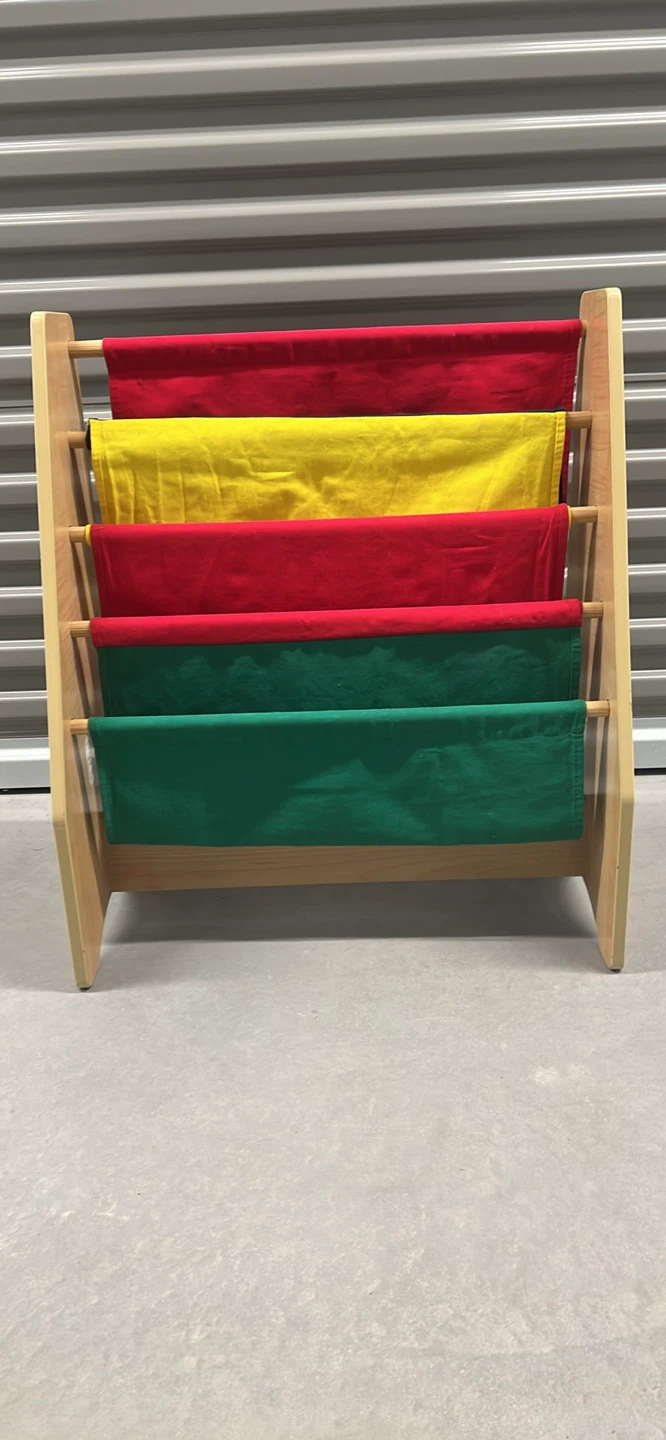 Kids Fabric Sling Bookshelf - Red, Yellow, Green - photo 2