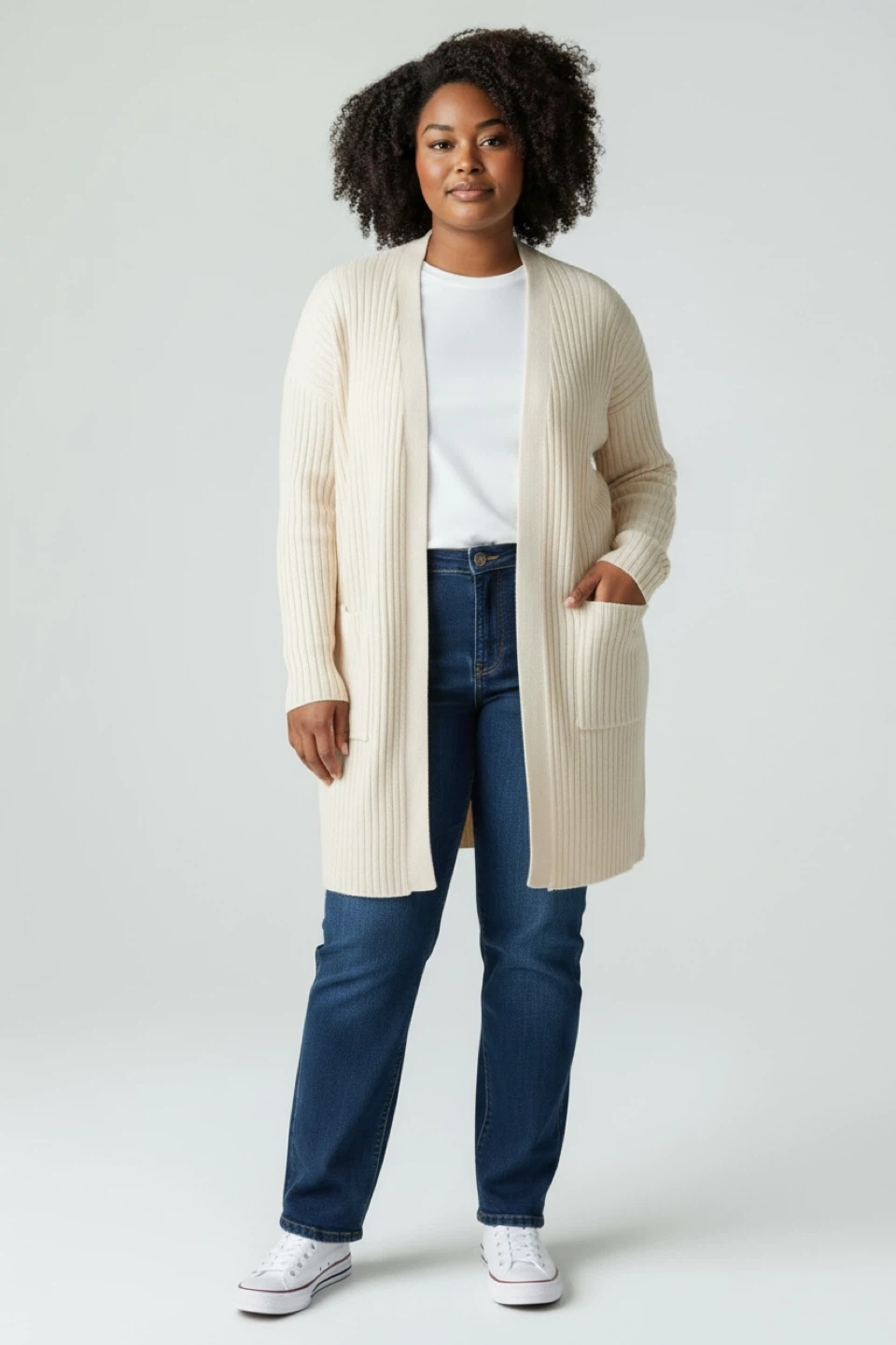 Cream-coloured Knit Cardigan