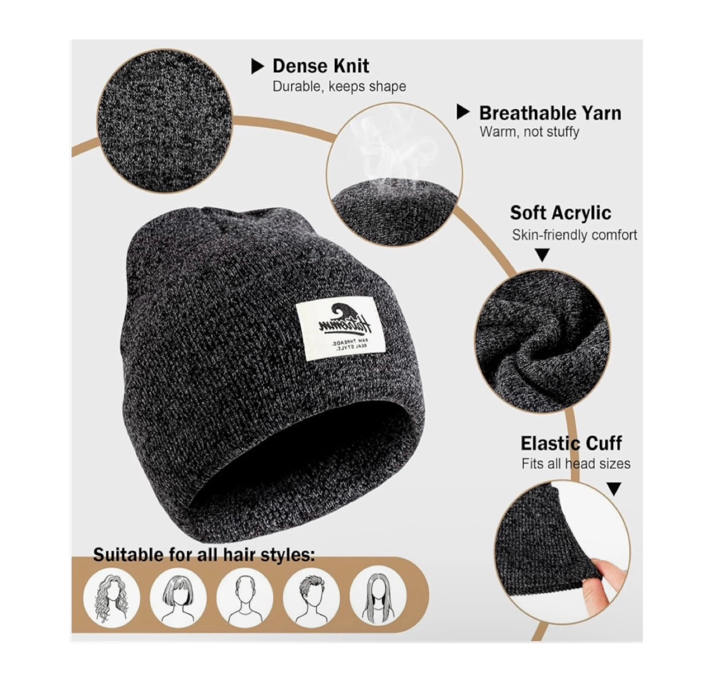 Brand new 3 Packs Winter Beanie Hats for Men Women - photo 4