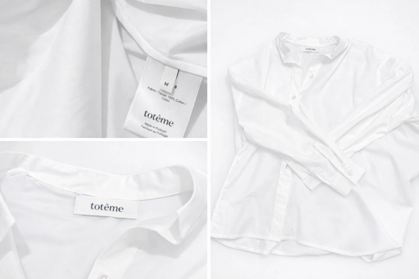 Totême Asymmetrical Wrap-Front White Cotton Shirt – Try-On Only - photo 2