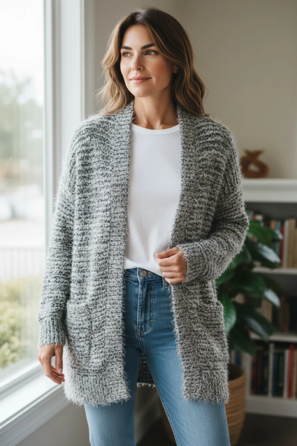Grey Knit Cardigan