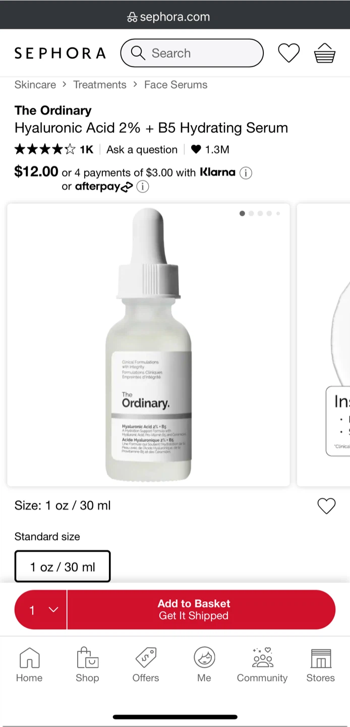 New The Ordinary Hyaluronic Acid 2% + B5