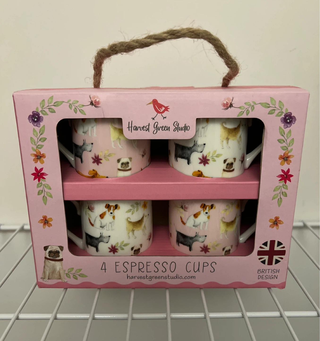 Harvest Green Studio 4 Espresso Cups 🐶- New in Box!