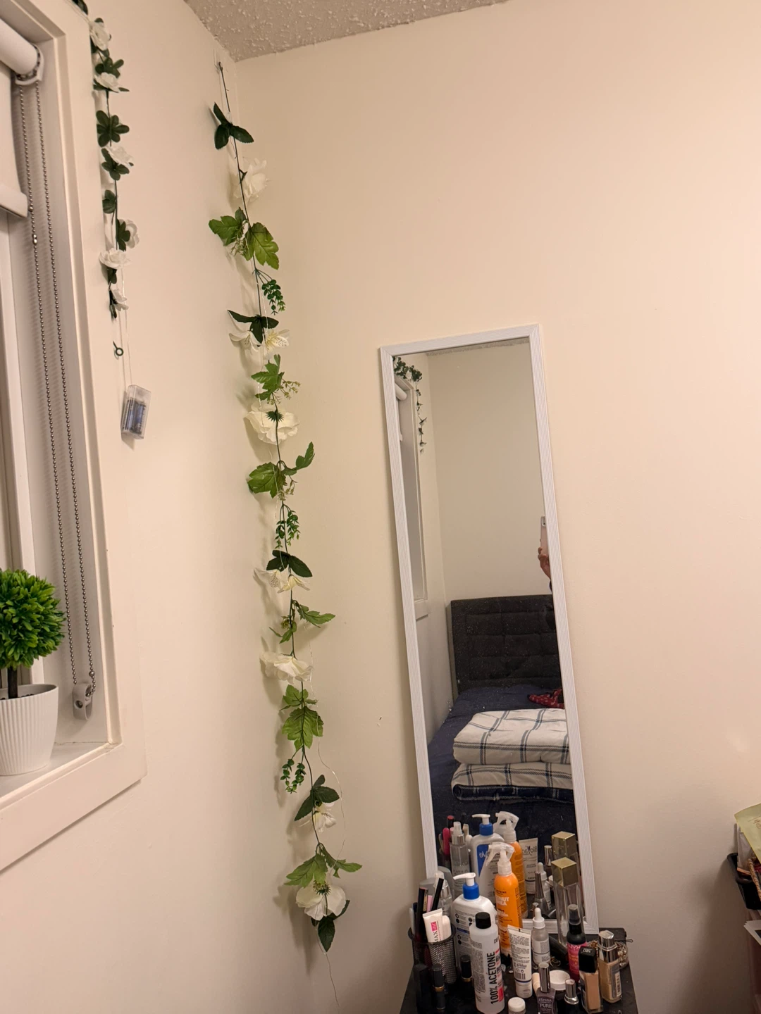 Full Length White Framed Mirror