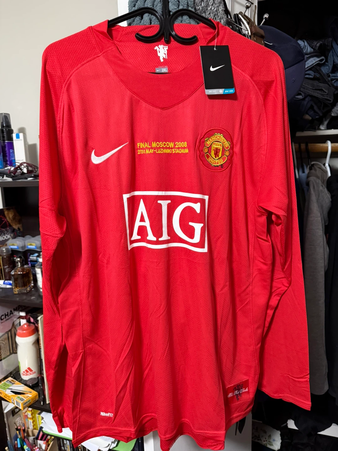 Manchester United Nike 2008 Final Moscow Jersey, Size XL