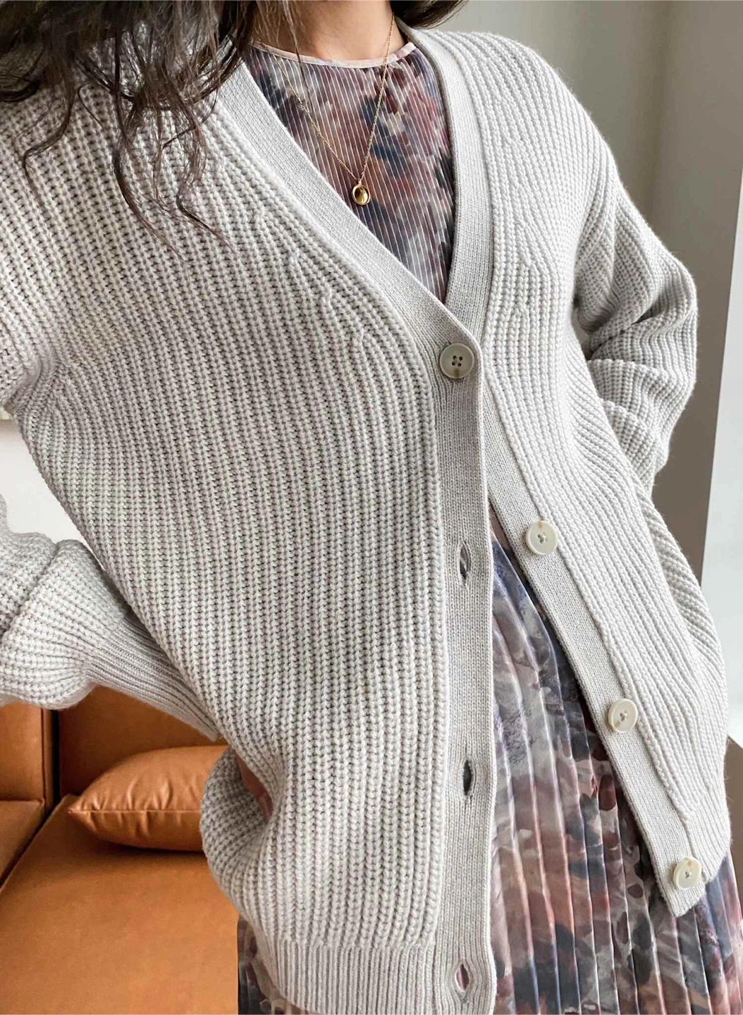 Wilfred ‘Cortado’ Cardigan - Heather Chrome - photo 5