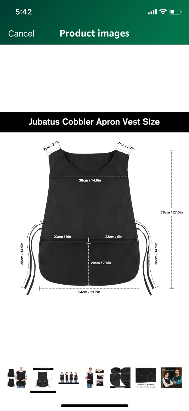 NEW-Jubatus Cobbler Black Barber Apron Vest for barber - photo 2