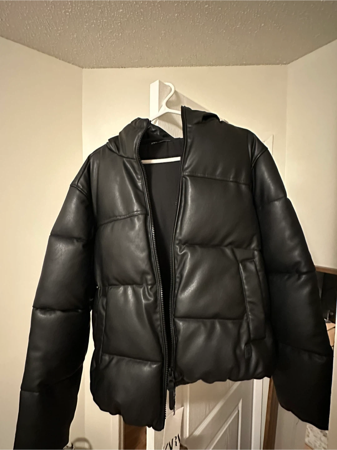 Zara Faux Leather Puffer Jacket - Size M - photo 3