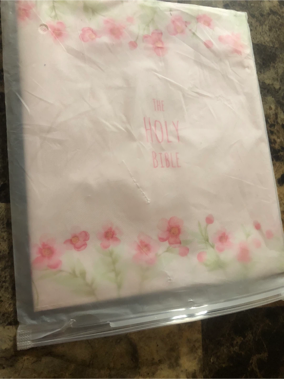 The Holy Bible Cover Pink Floral-NEW