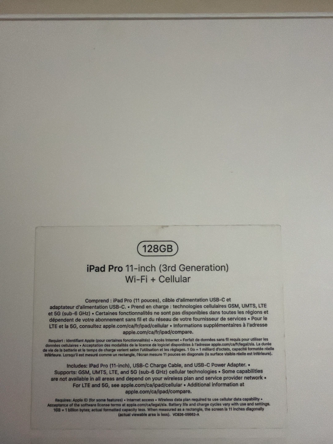 iPad Pro 11-inch (3rd Generation) 128GB Wi-Fi + Cellular