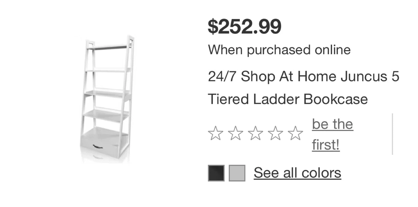 OBO - Brown Wooden Slanted Ladder Shelf with Bottom Drawer - photo 3
