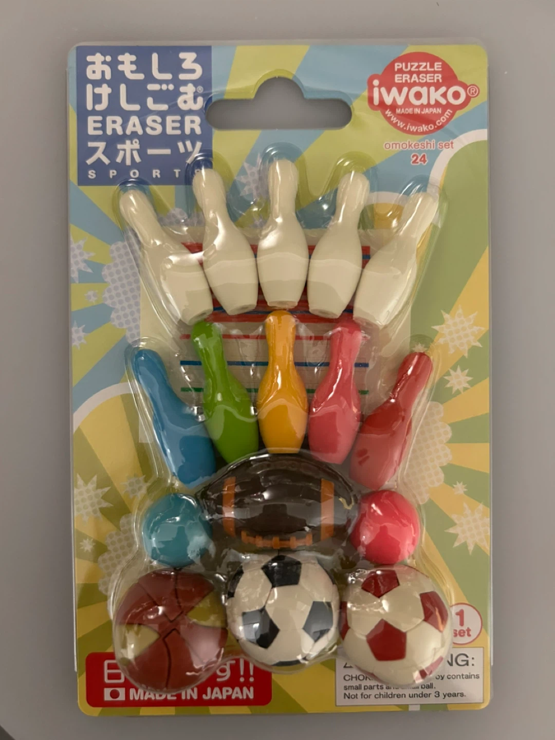 Iwako Sports Puzzle Eraser Set - New!