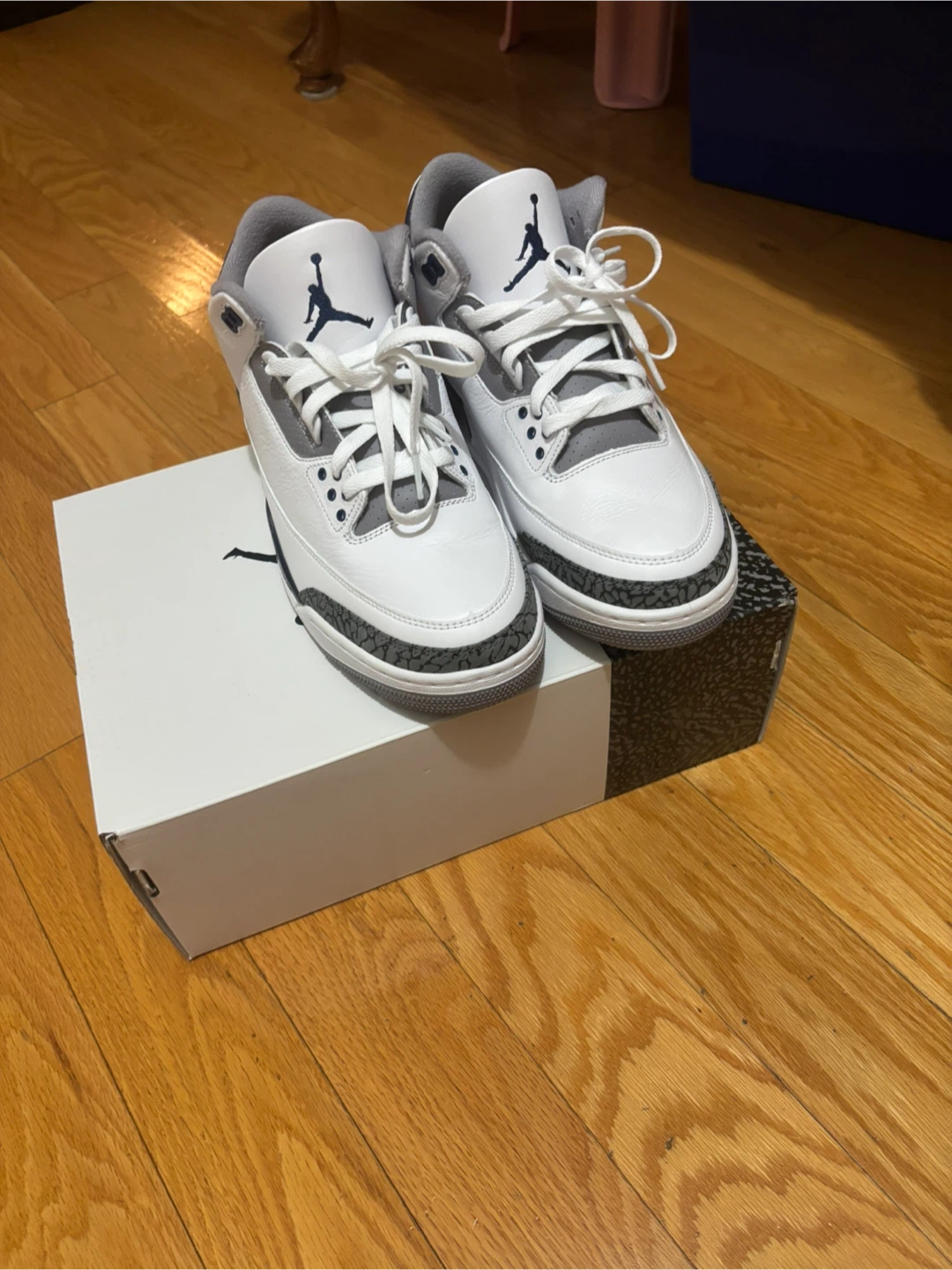 Jordan 3 Retro White Midnight Navy Size 10