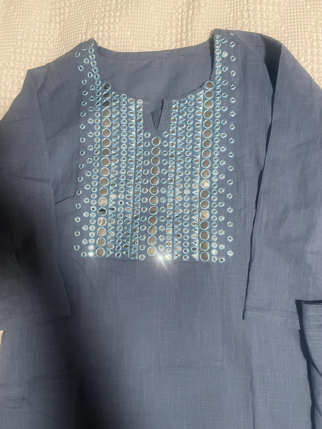 Blue Embroidered 3 Piece Outfit - photo 2