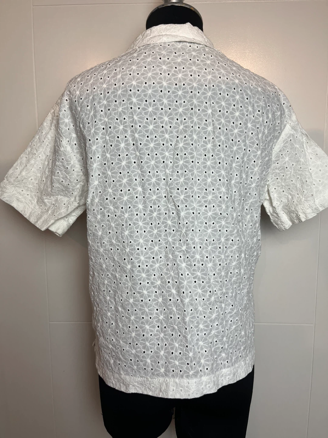 Eyelet Button-Down Shirt - White Size M - photo 2