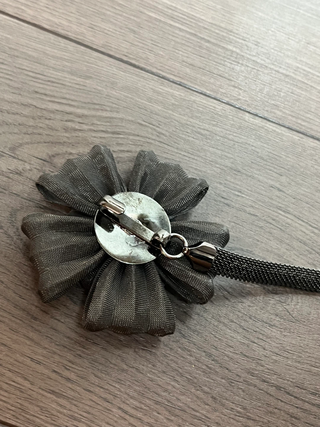 Flower Belt with Chain - Silver/Grey - photo 3