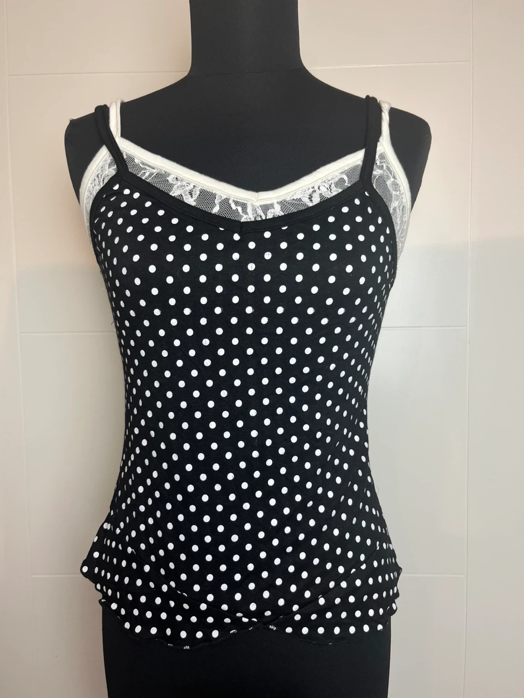 Polka Dot Cami Top - Black & White Size XS - photo 2
