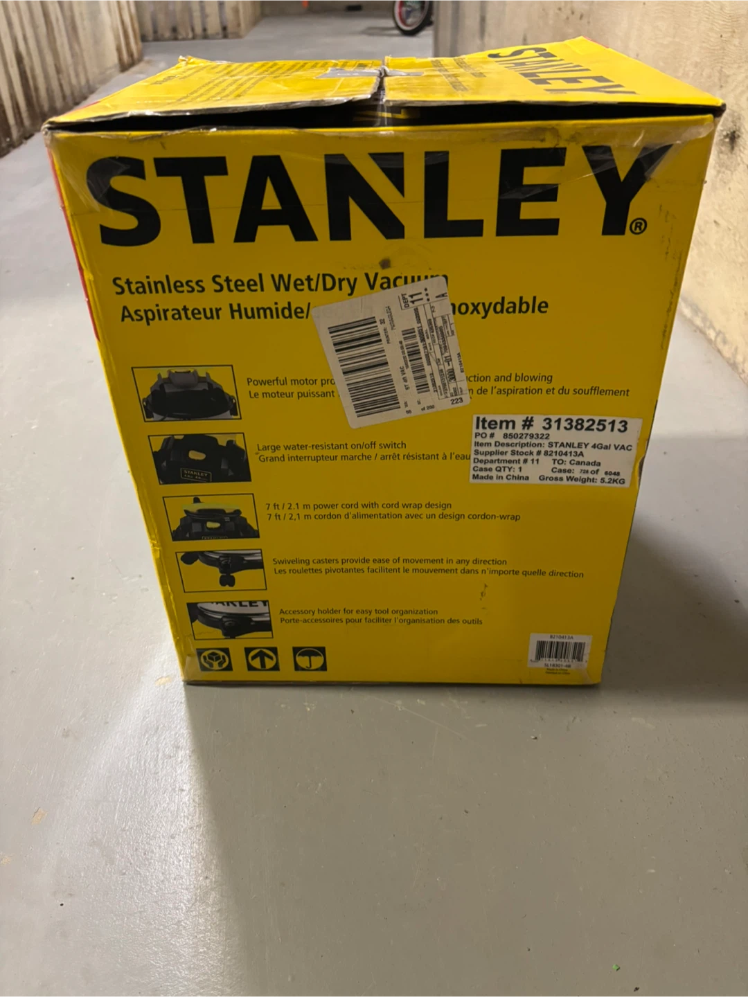 Stanley 4 Gallon Stainless Steel Wet/Dry Vacuum - photo 2