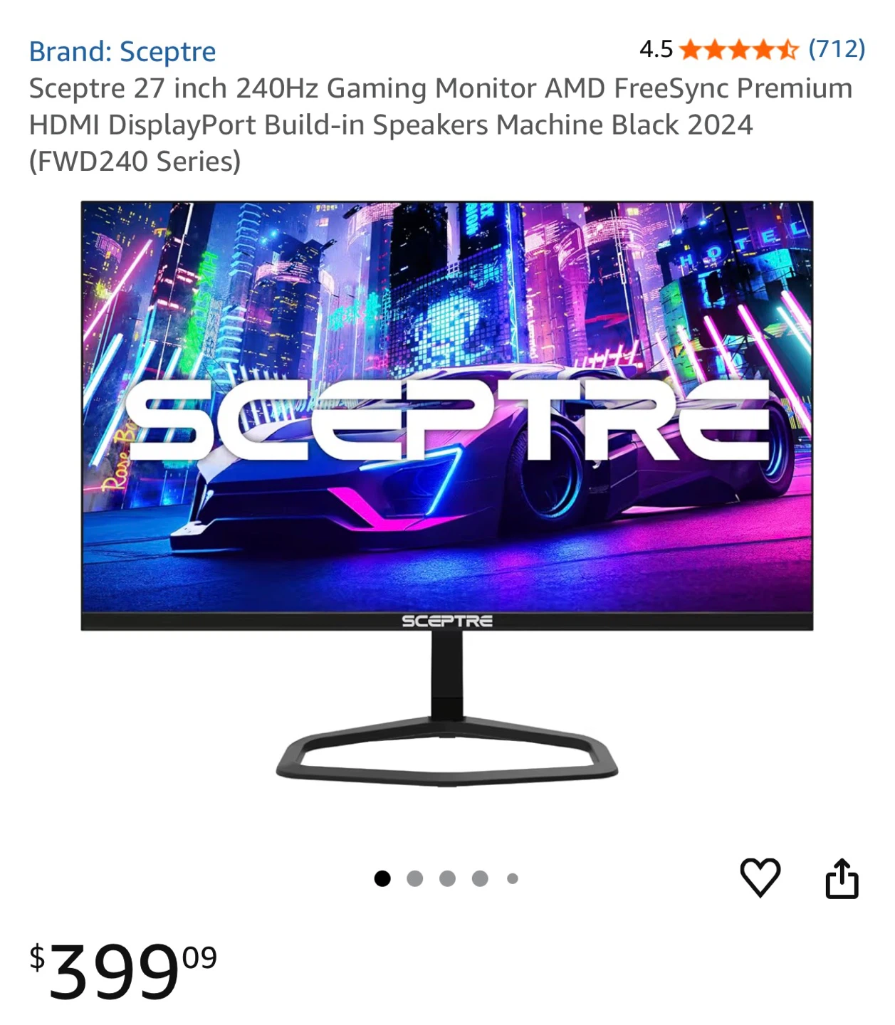 Sceptre 27" 240Hz Gaming Monitor - Like New! - photo 2