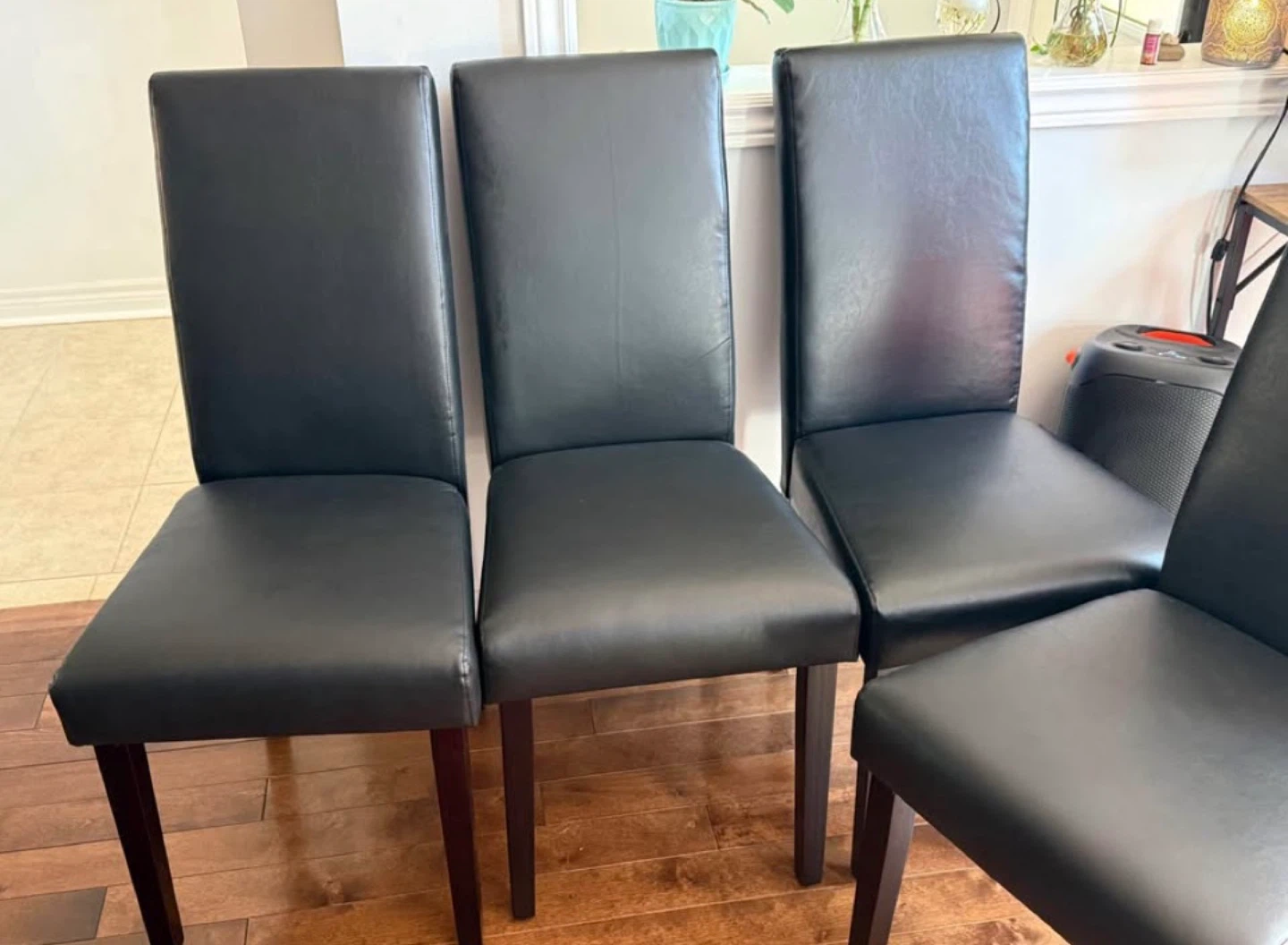 Canvas Dark Brown Dining Chairs - Set of 4