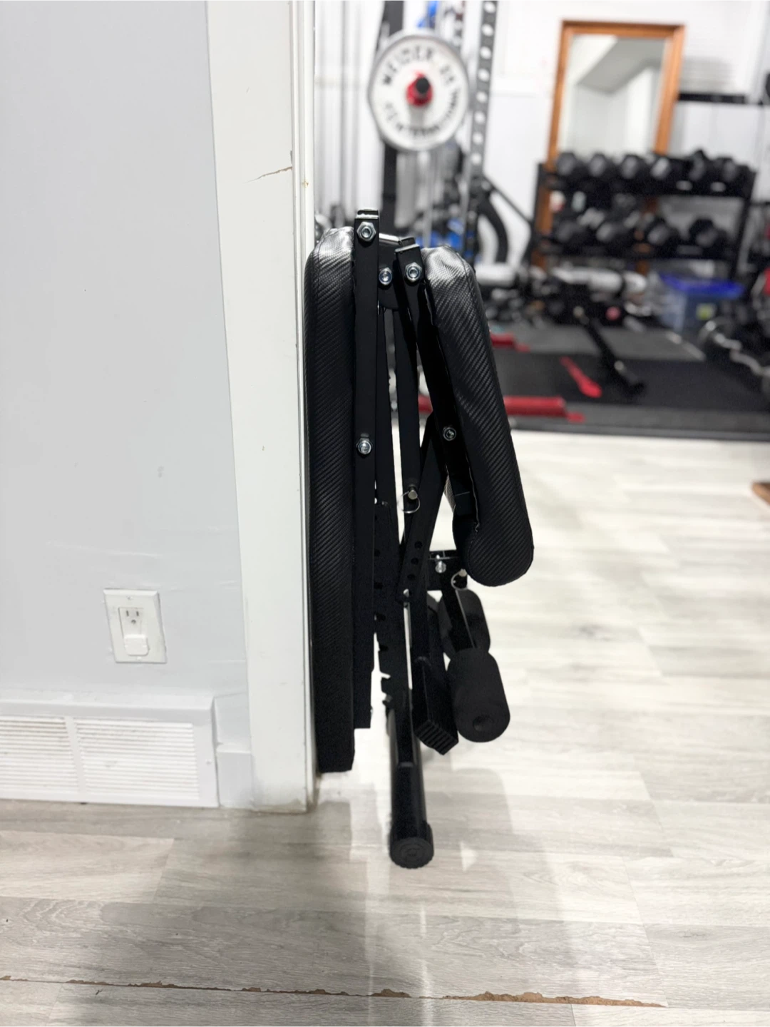 Home Gym Adjustable Folding Weight Bench - Black/Red - photo 4