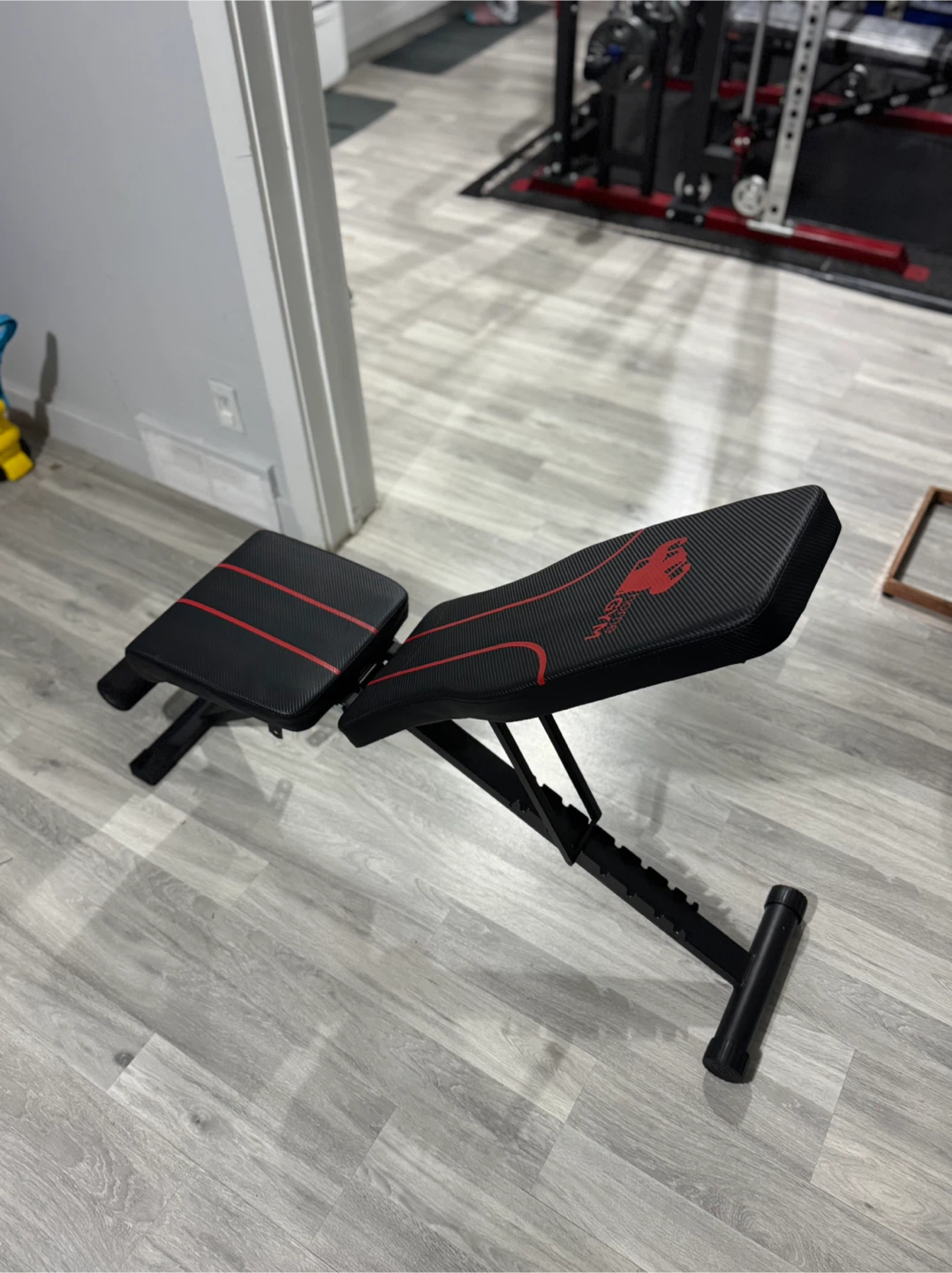 Home Gym Adjustable Folding Weight Bench - Black/Red - photo 2