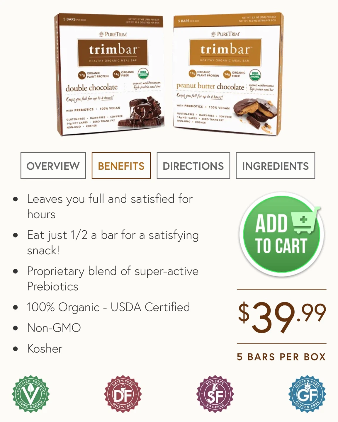 PureTrim Trimbar Healthy Organic Meal Bar - photo 2