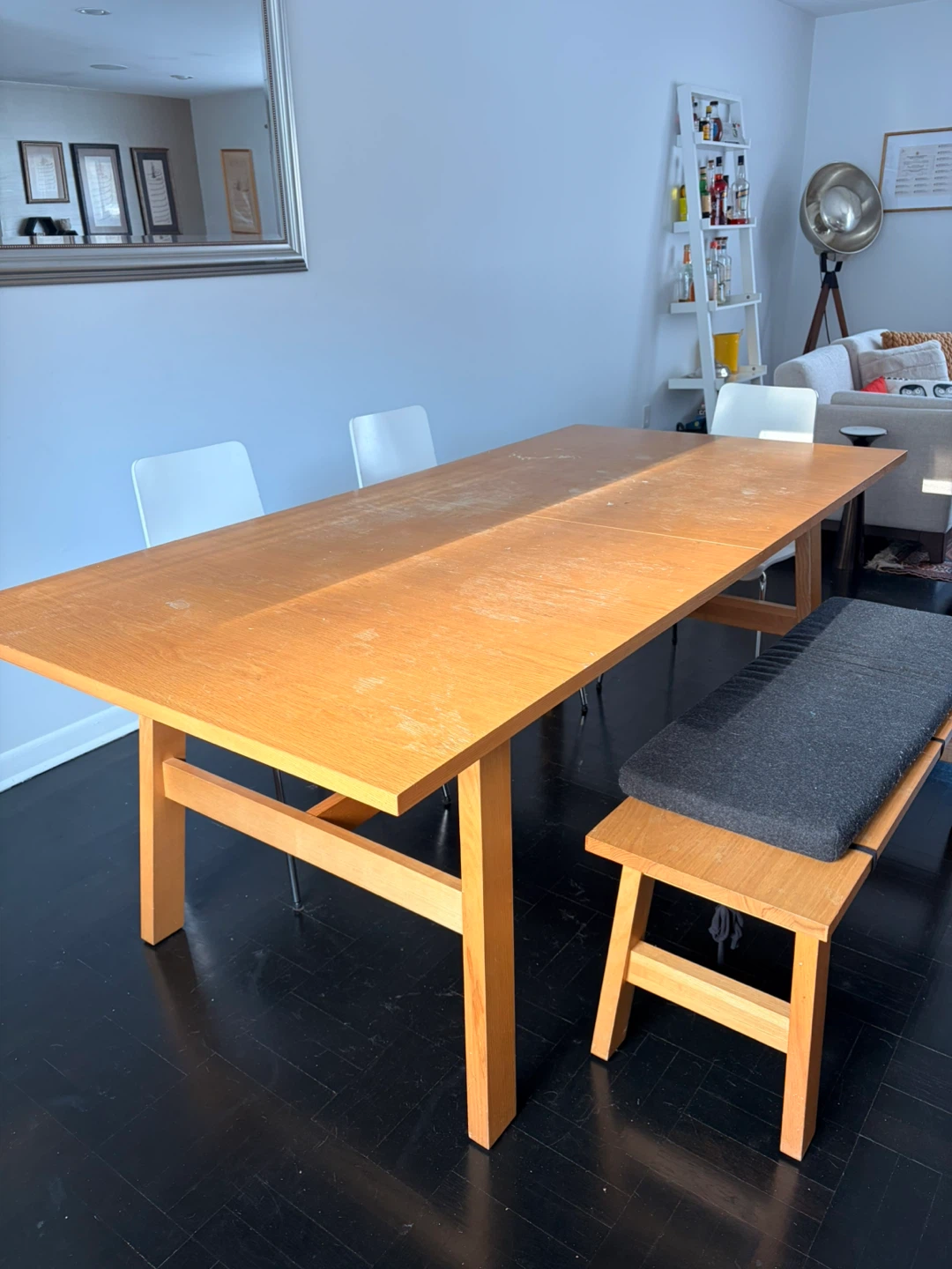 Wooden Dining Table with Bench