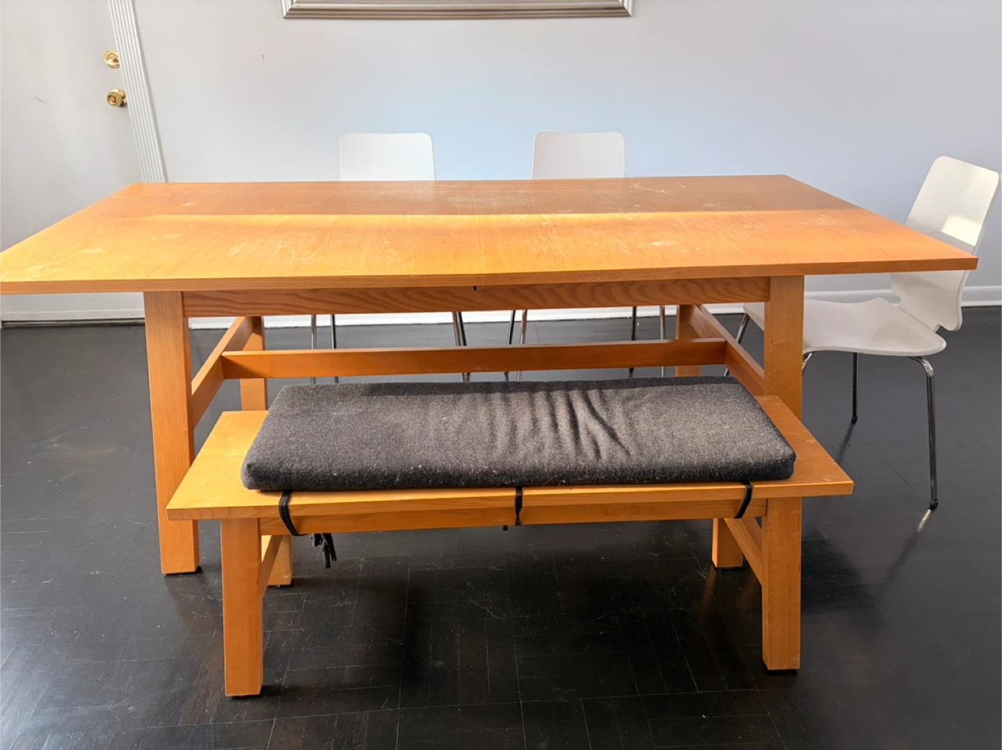 Wooden Dining Table with Bench - photo 2