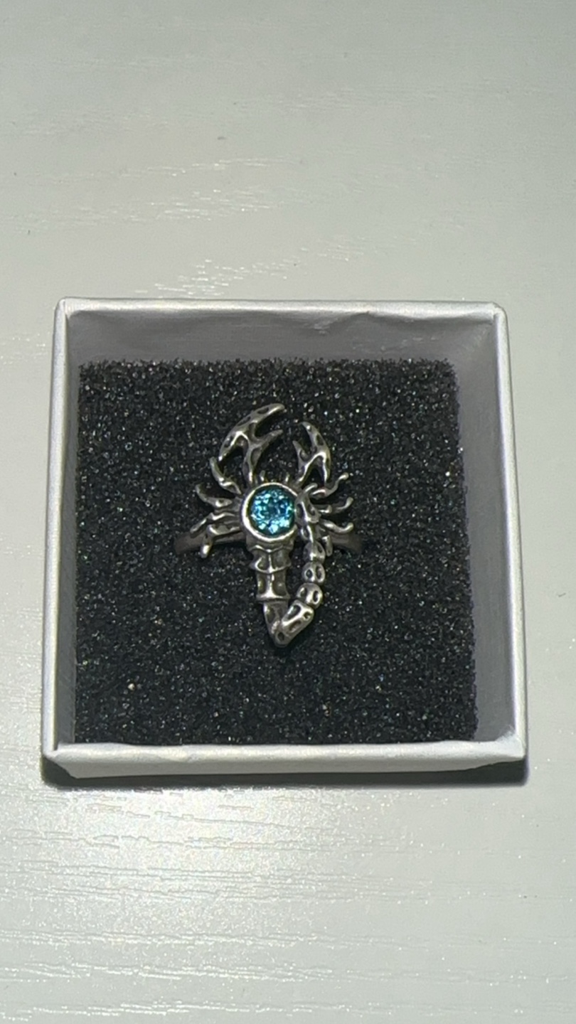 Topaz scorpion ring