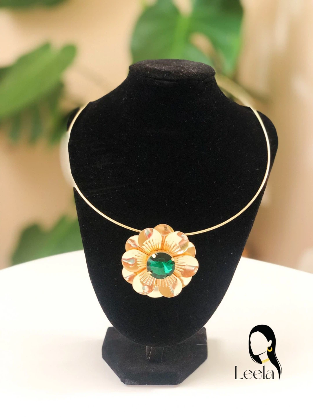 Gold-Tone Flower Pendant Necklace