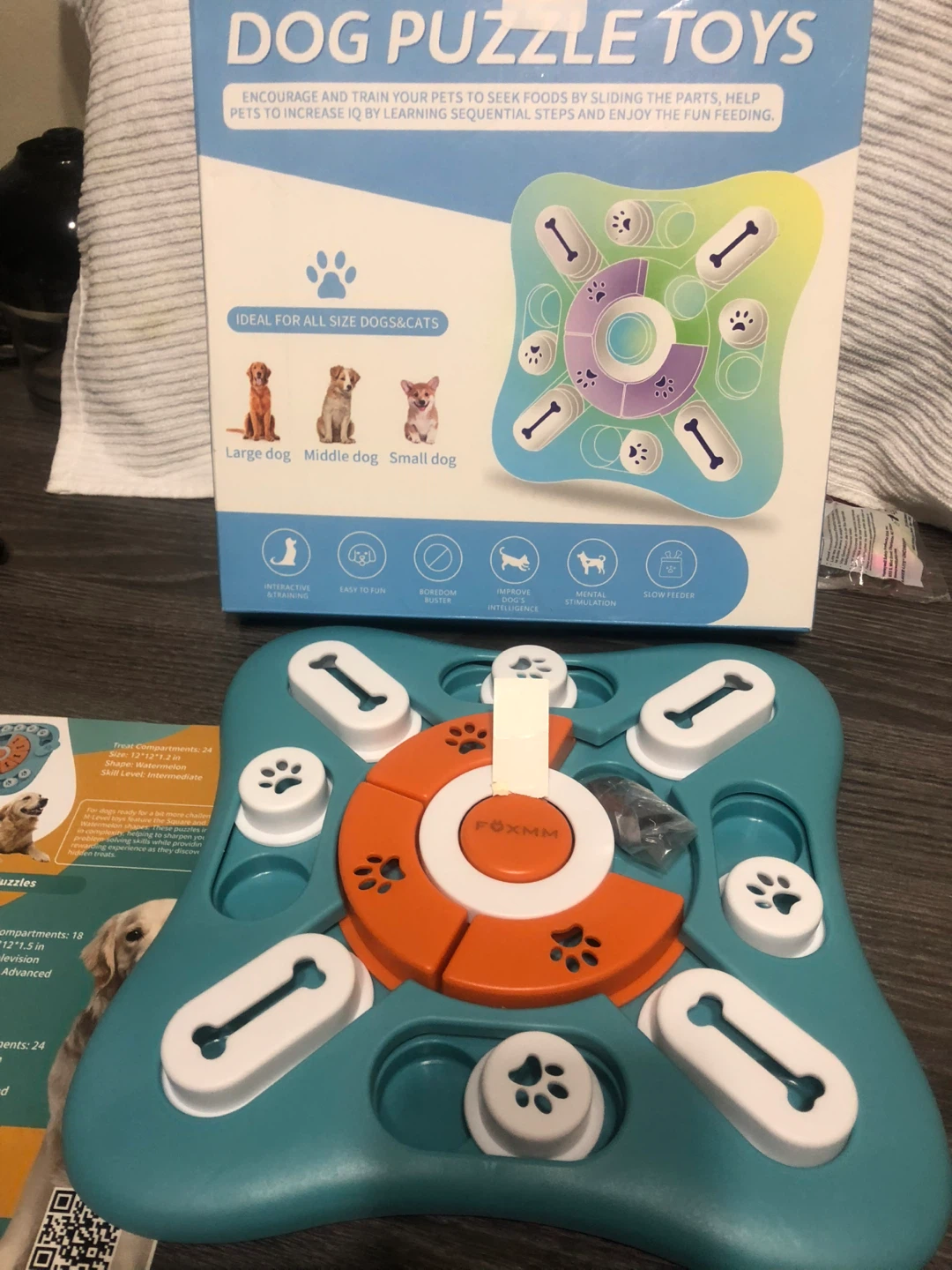 NEW-Foxmm Dog Puzzle Toy - Interactive Treat Dispenser