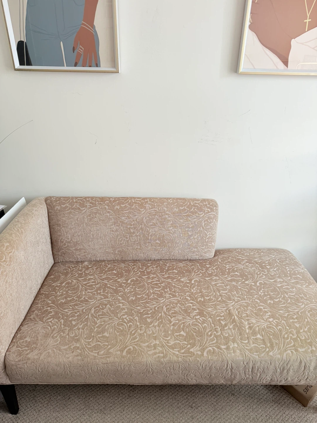 Beige Chaise Lounge Sofa - 57 Inches
