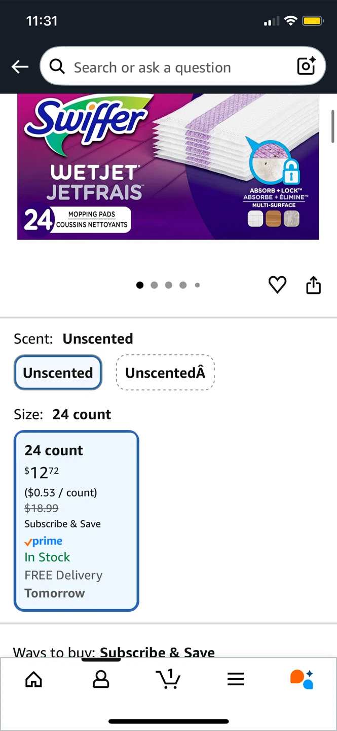 Swiffer WetJet Mopping Pads - 24 Count