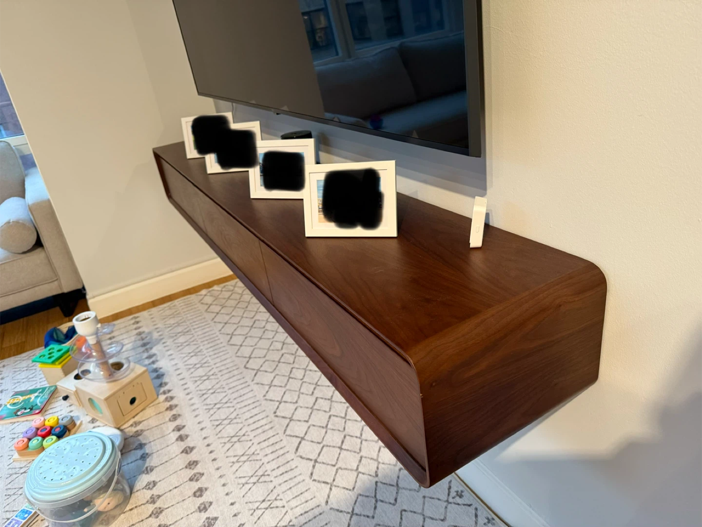 Brown Floating TV Stand - 78.74" Wide - photo 2
