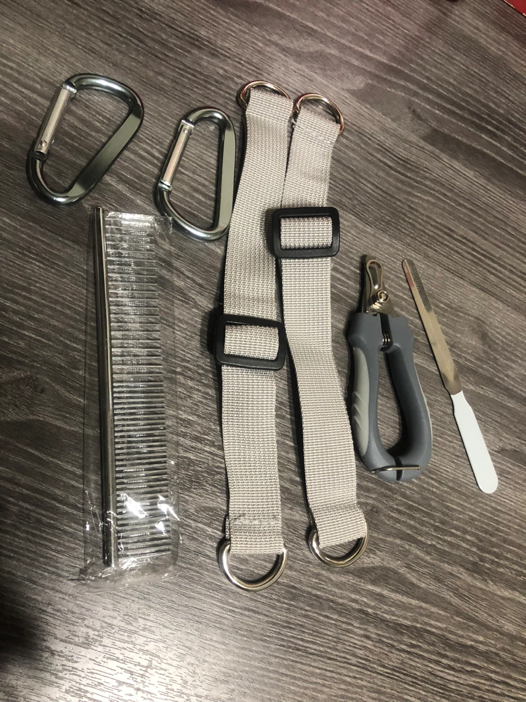 Dog Grooming Kit - Nail Clippers, Comb, Straps, Carabiners - photo 3