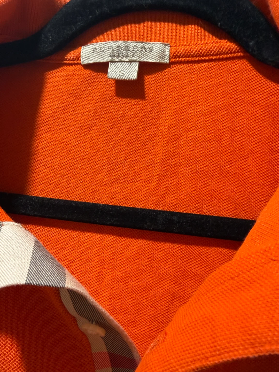 Burberry Orange Long Sleeve Polo Shirt Size S - photo 2