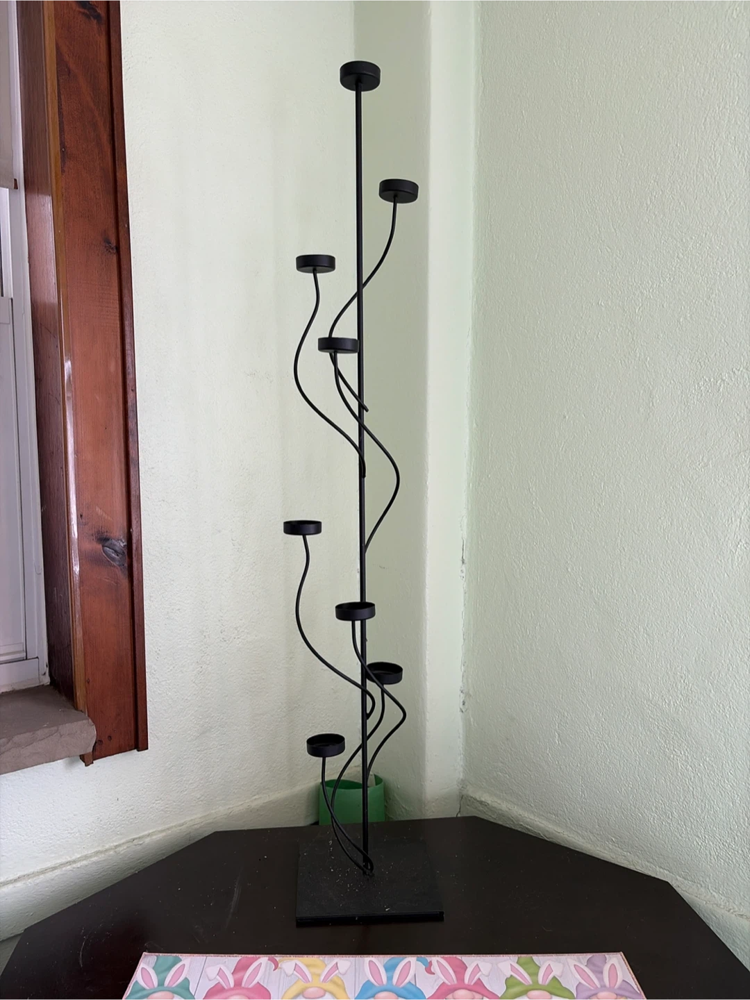 Black Metal 7-Candle Holder
