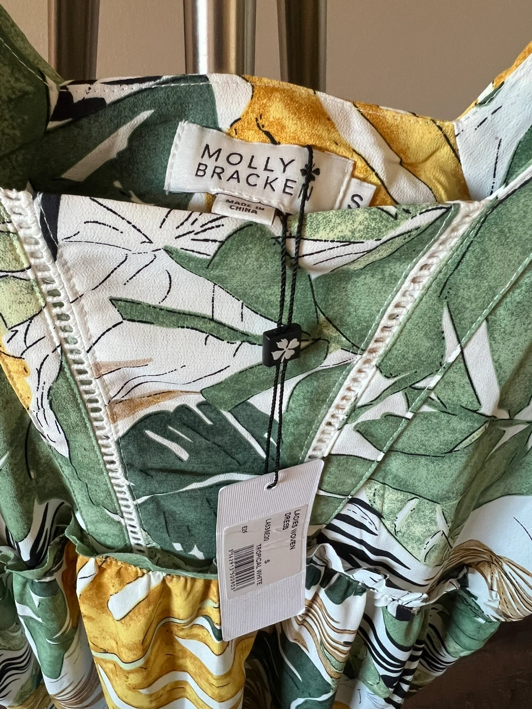 Molly Bracken Tropical White Dress - Size Small - photo 3