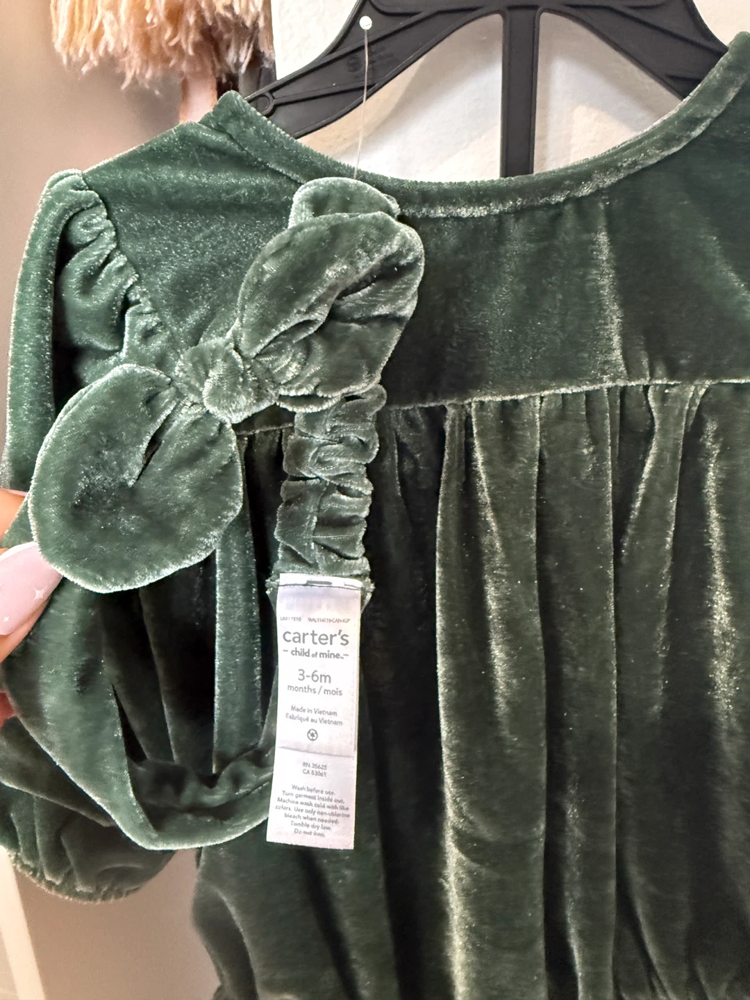 Carter's Velvet Bodysuit with Tights - 3-6 Months - photo 3