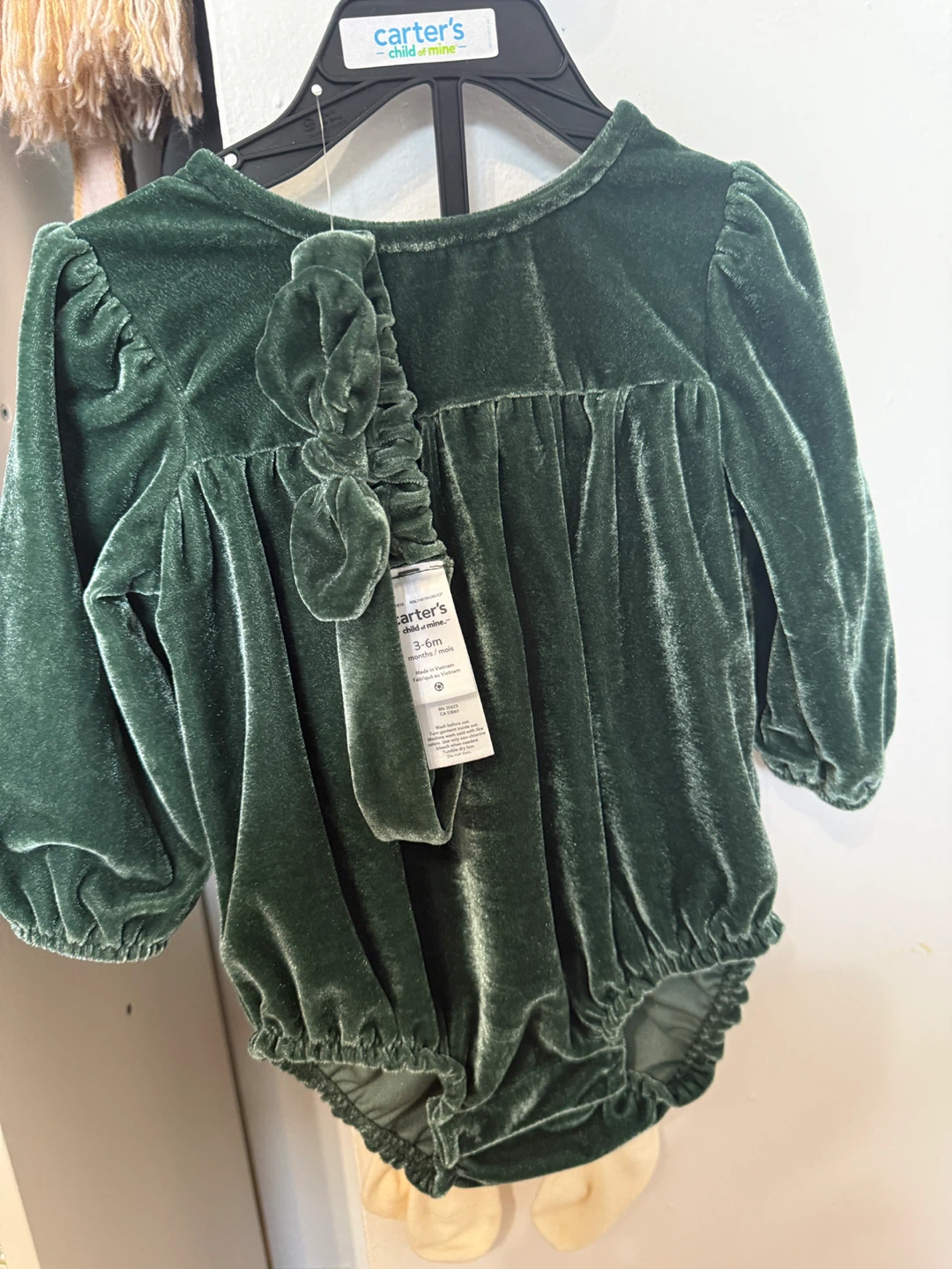 Carter's Velvet Bodysuit with Tights - 3-6 Months