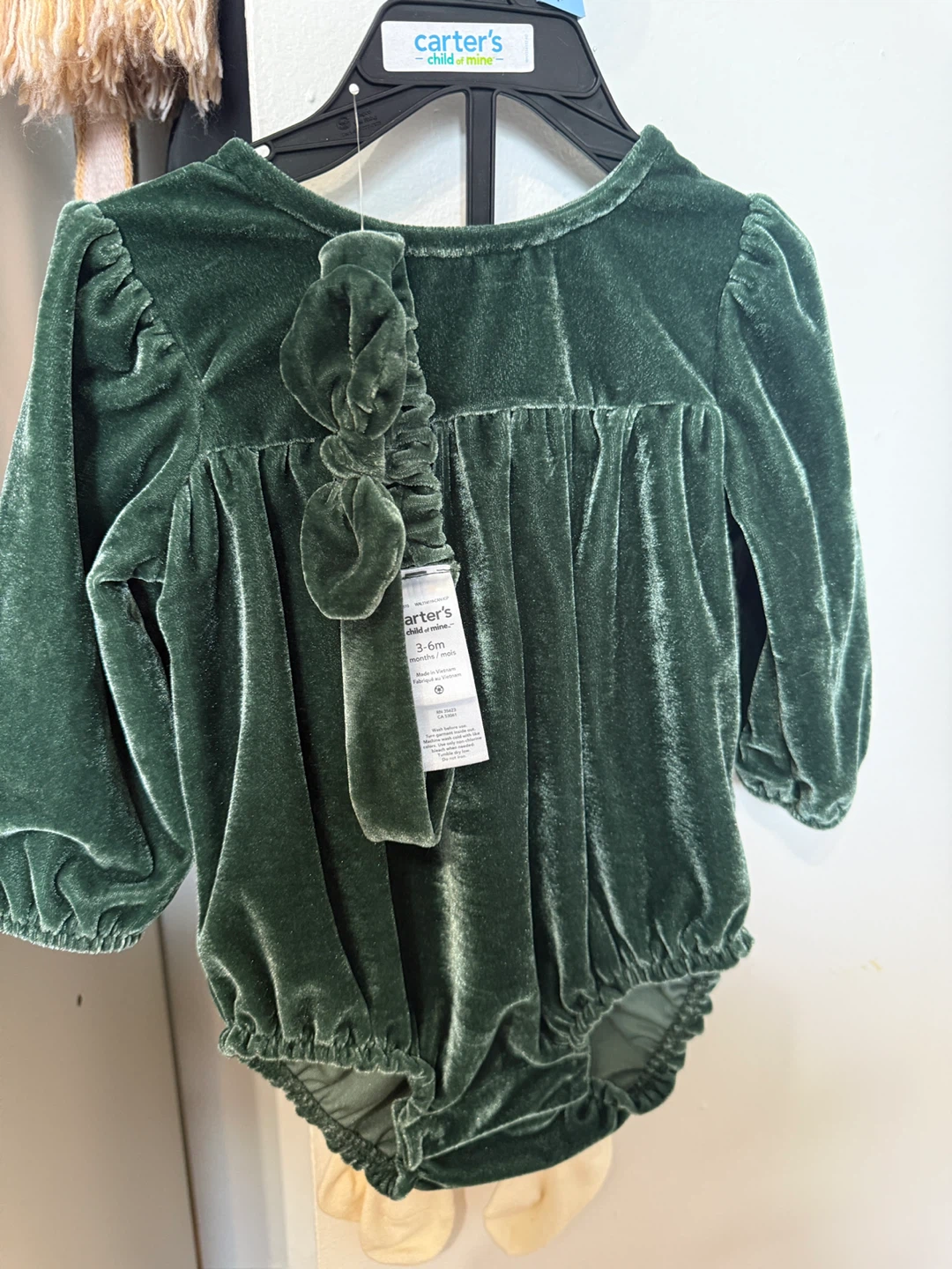 Carter's Velvet Bodysuit with Tights - 3-6 Months - photo 2