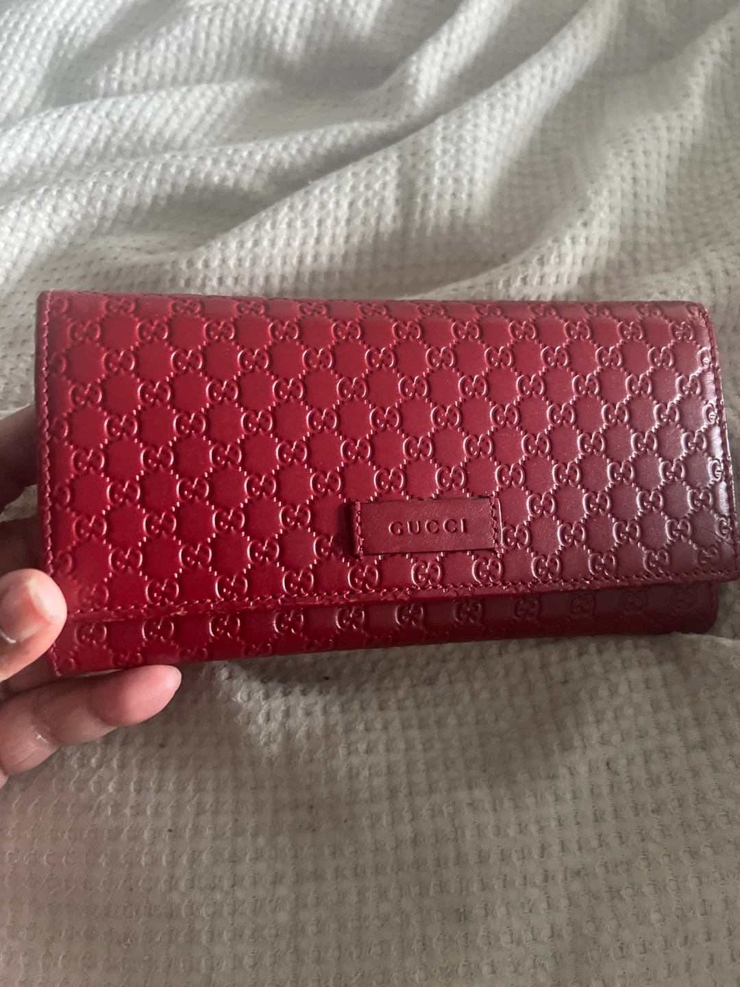 Gucci Guccissima Leather Wallet - Red - photo 2